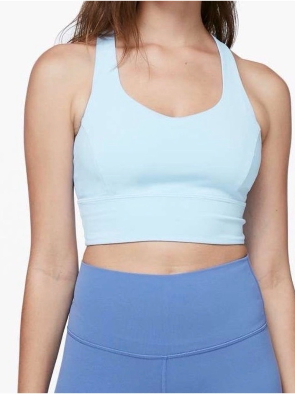 Lululemon Free To Be Serene Bra
Long Line Light Blue Strappy
Back Size 8